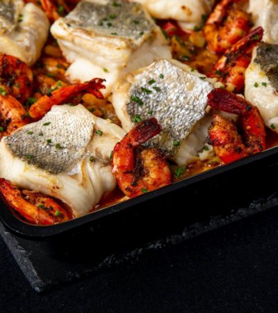 Merlu & Gambas « Basquaise »